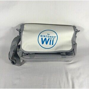 dreamGEAR Gray/White Carry Shoulder Bag w/ Strap for Nintendo Wii